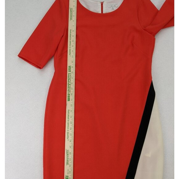 Signature by Robbie Bee Women's Dress Size 14 Orange Sheath - Picture 8 of 15
